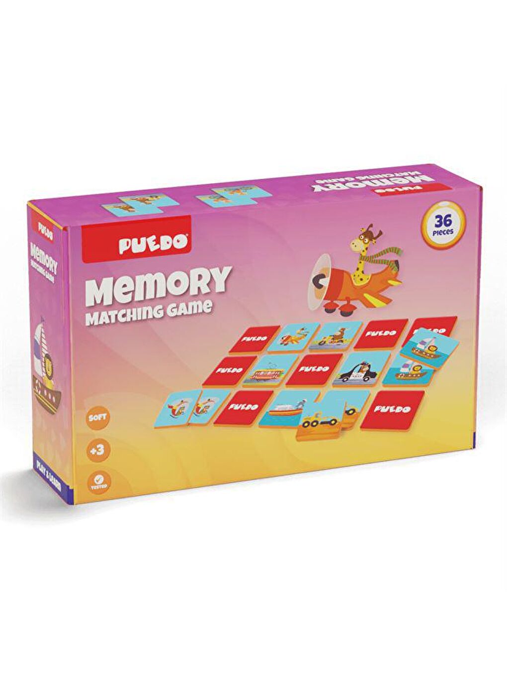 Puedo Karışık Memory Eşleştirme Oyunu - Taşıtlar (36 Parça)