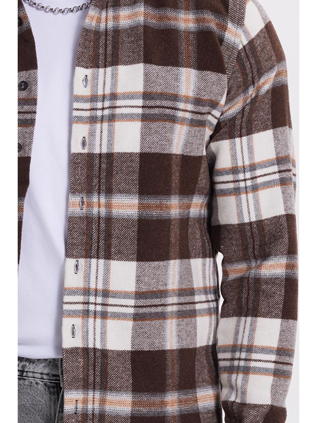 Karışık Erkek Slim Fit Dar Kesim Kareli Kışlık Oduncu Gömlek-2