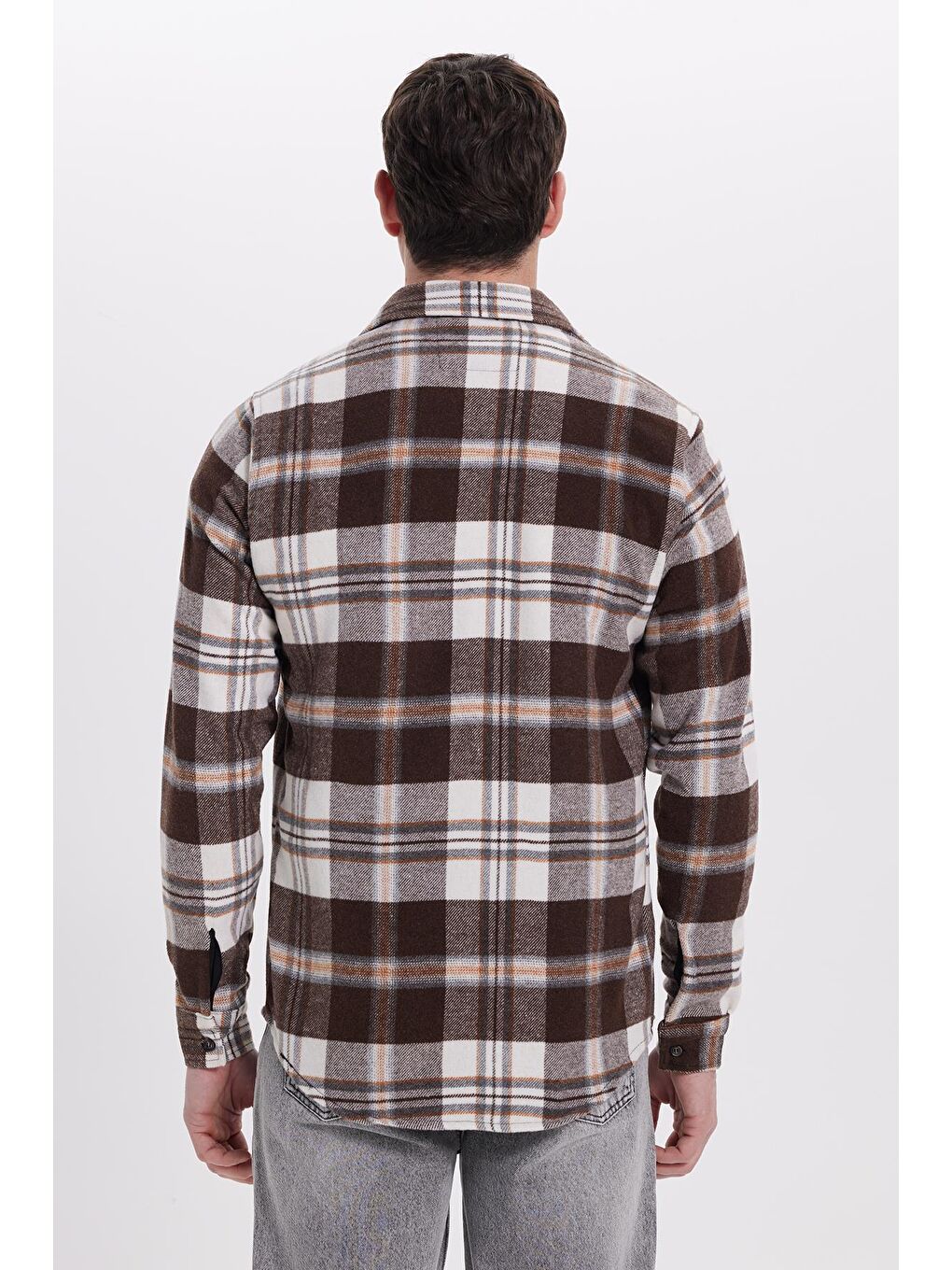 Karışık Erkek Slim Fit Dar Kesim Kareli Kışlık Oduncu Gömlek-6