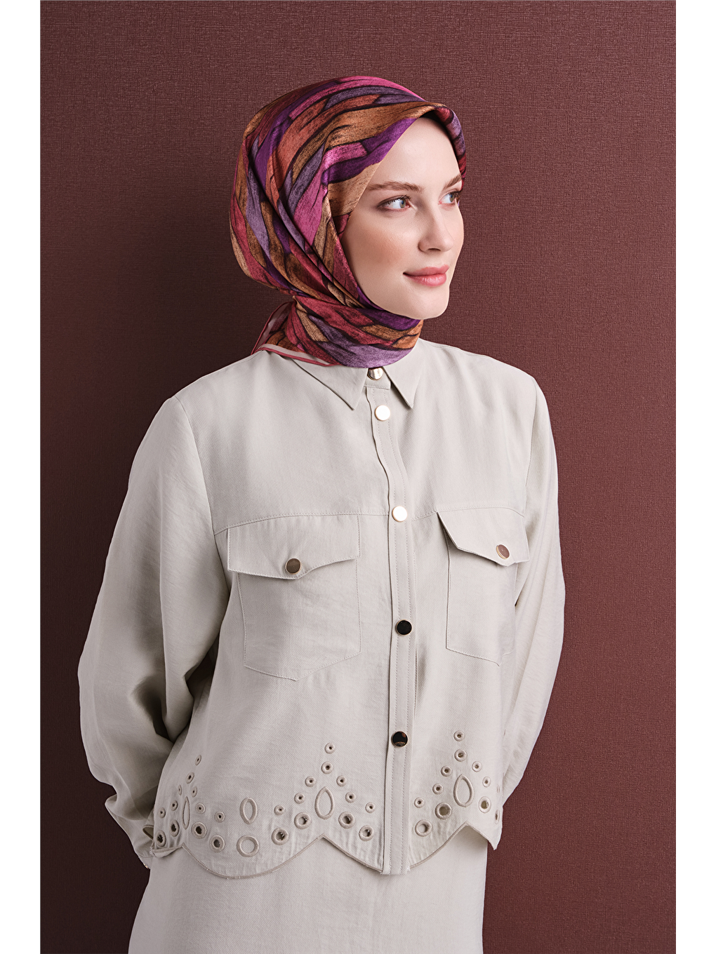 Pembe Saf İpek Twill Eşarp 9612d 32-1