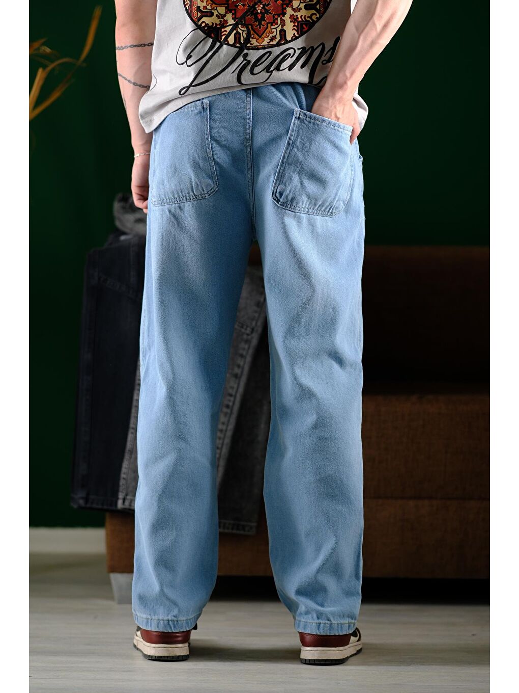 Mavi Reax Camilla Beli Lastikli İpli Düz Paça Rahat Kesim Erkek Jean Pantolon-3