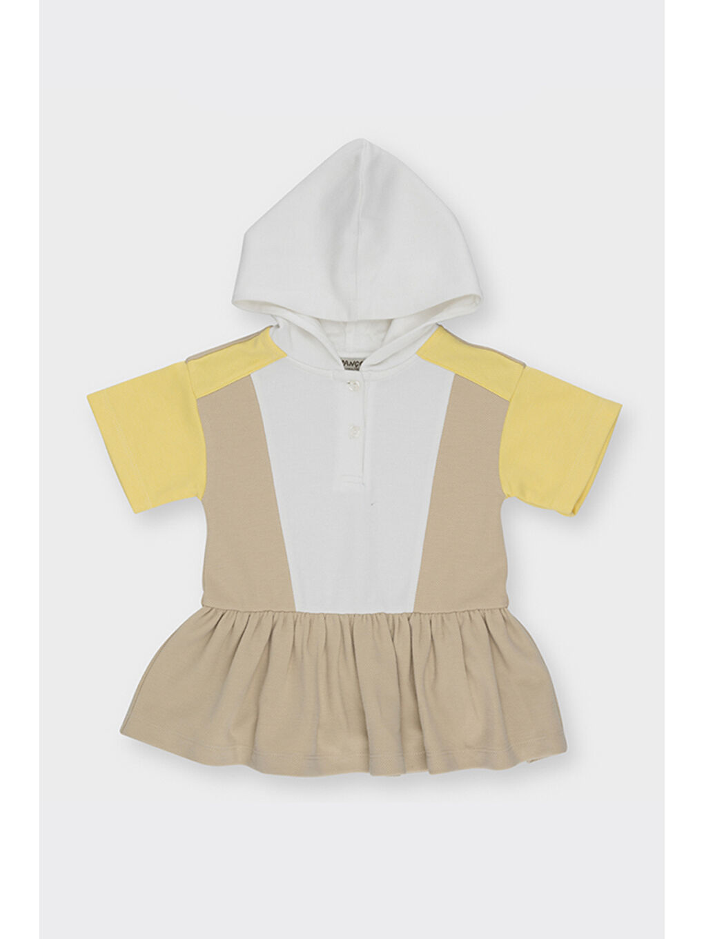 Kız Bebek Kapüşonlu Bej Elbise