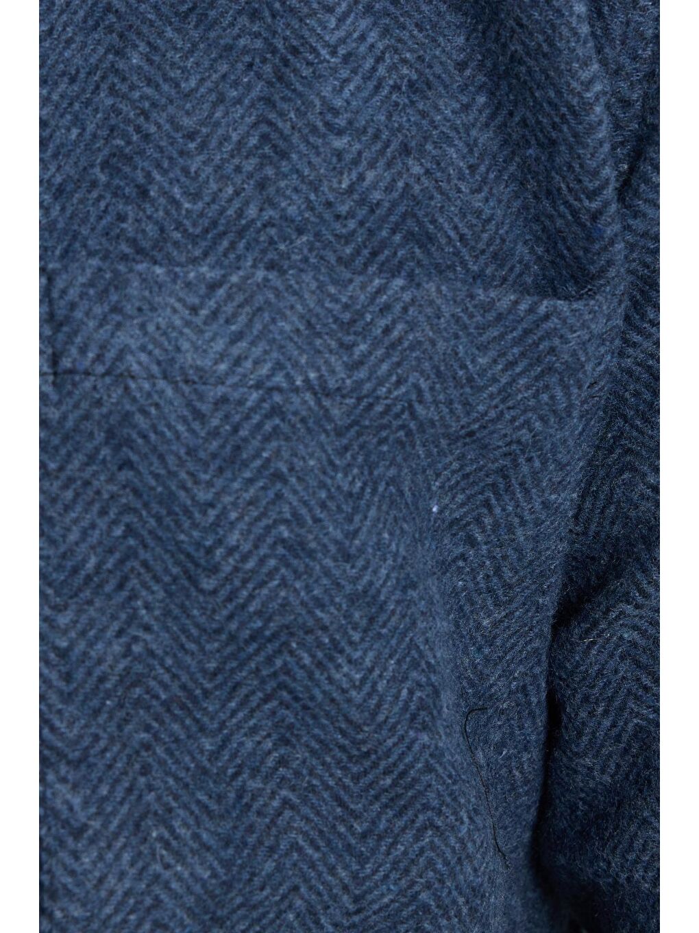 Erkek Slim Fit Dar Kesim  Armürlü Oduncu Cepli Spor Yaka İndigo Gömlek-5