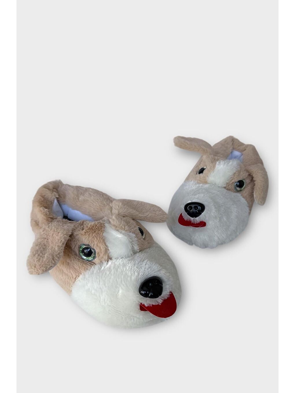 Unisex Cam Gözlü Kışlık Sıcak Tutan Panduf Bej