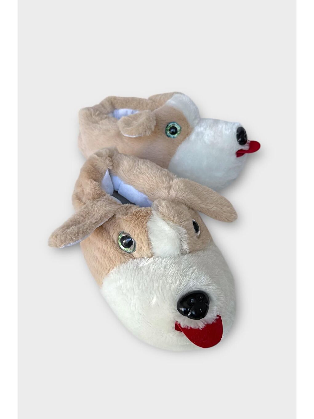 Unisex Cam Gözlü Kışlık Sıcak Tutan Panduf Bej-1