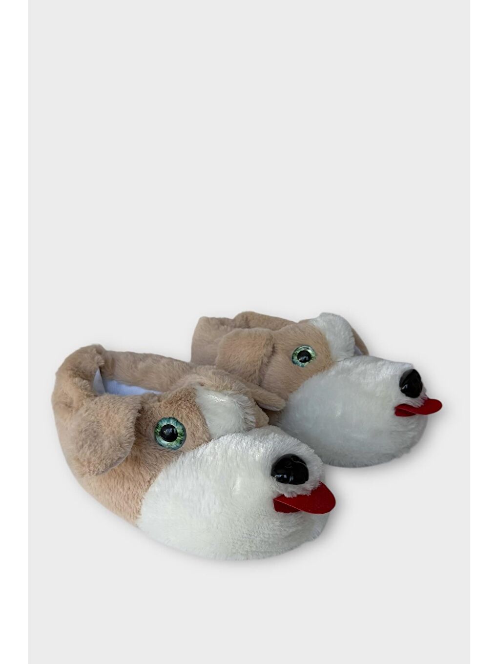 Unisex Cam Gözlü Kışlık Sıcak Tutan Panduf Bej-2