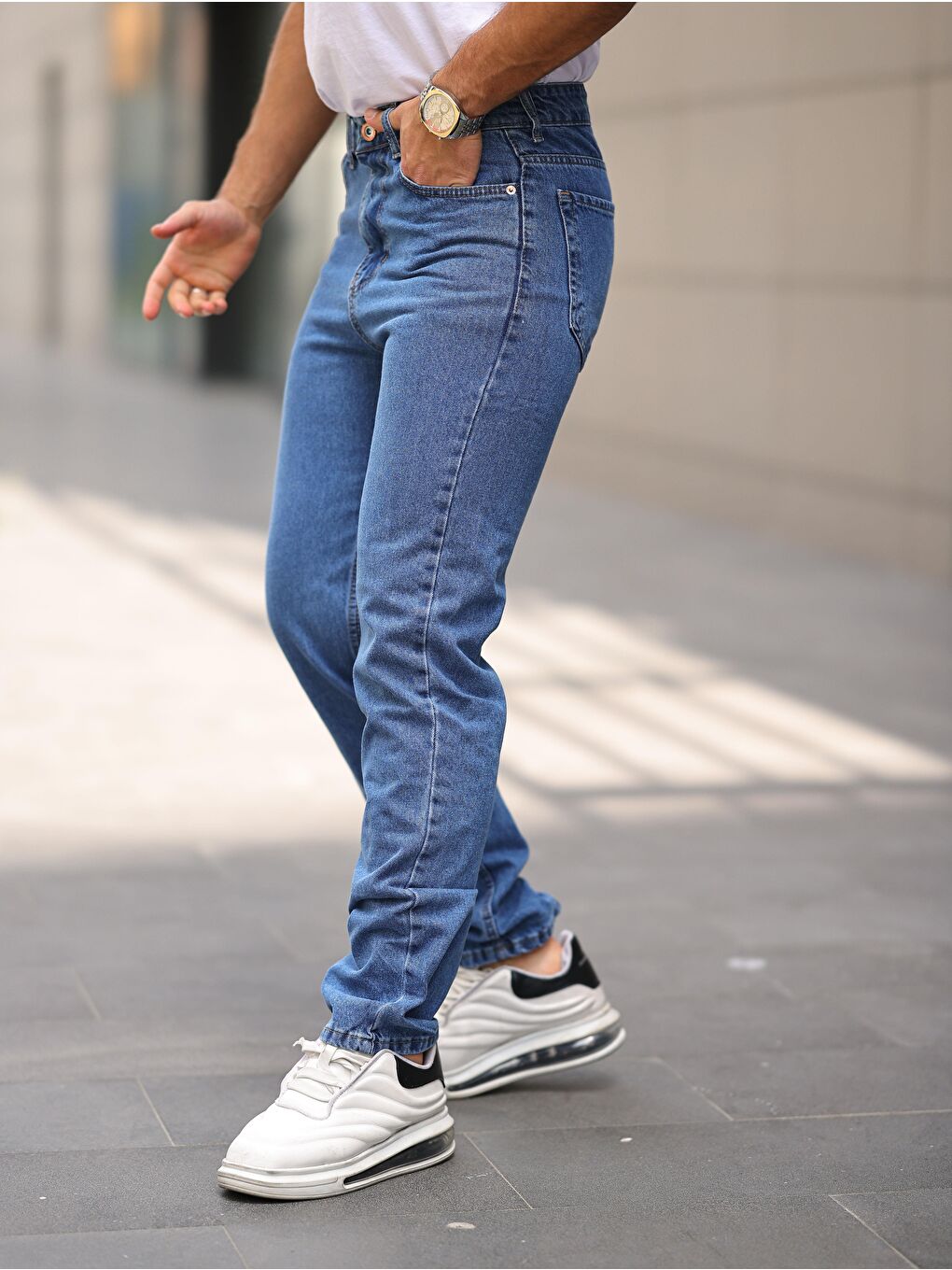 Comstar Mavi Erkek BAGGY Salaş Bol Ve Rahat Kalıp Jeans Pantolon