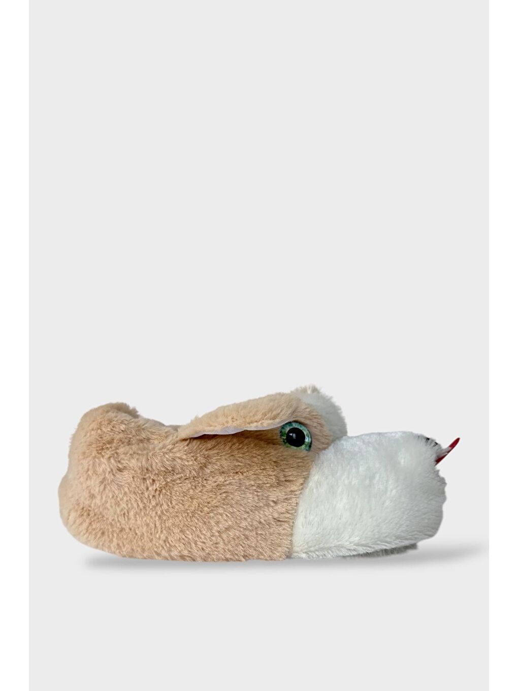 Unisex Cam Gözlü Kışlık Sıcak Tutan Panduf Bej-3