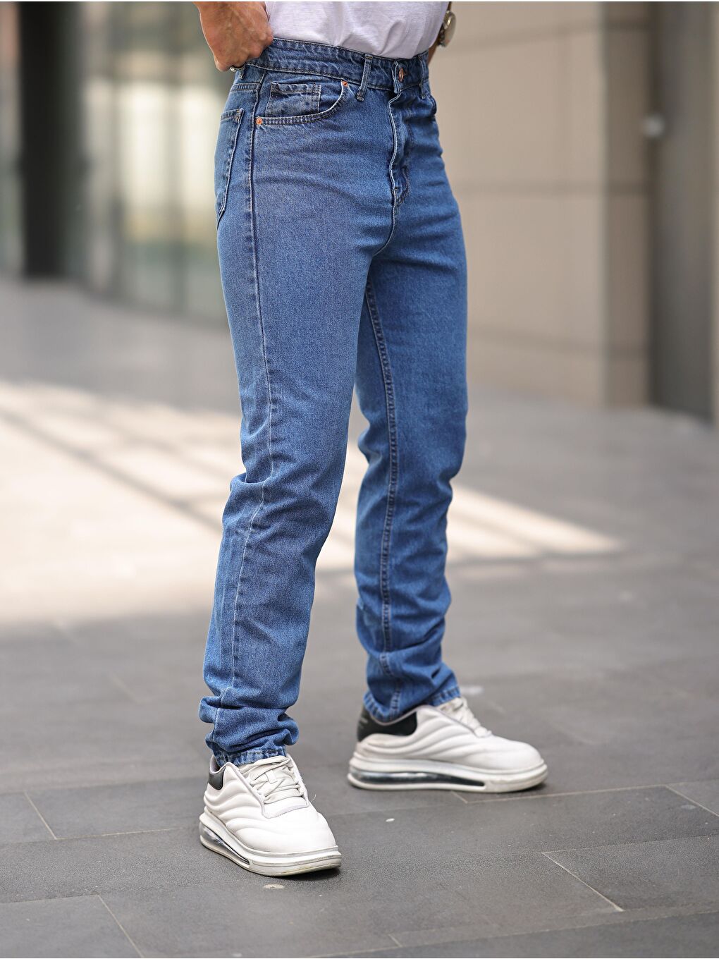 Comstar Mavi Erkek BAGGY Salaş Bol Ve Rahat Kalıp Jeans Pantolon - 1