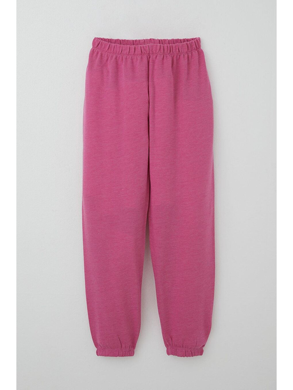 Kız Çocuk Pijama Takımı Verev Çizgi Desenli Pembe (4-8 Yaş)-2