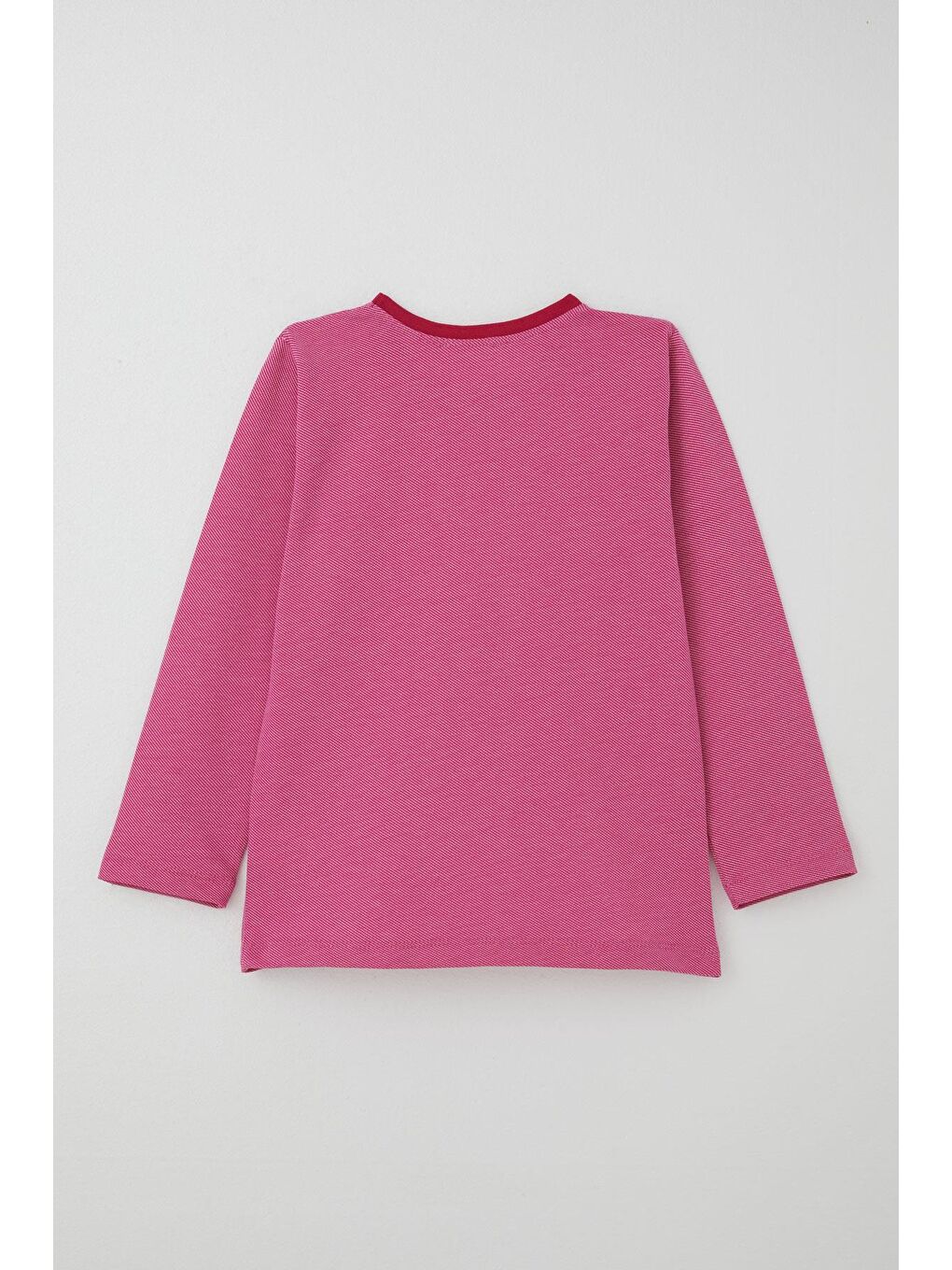 Kız Çocuk Pijama Takımı Verev Çizgi Desenli Pembe (4-8 Yaş)-3