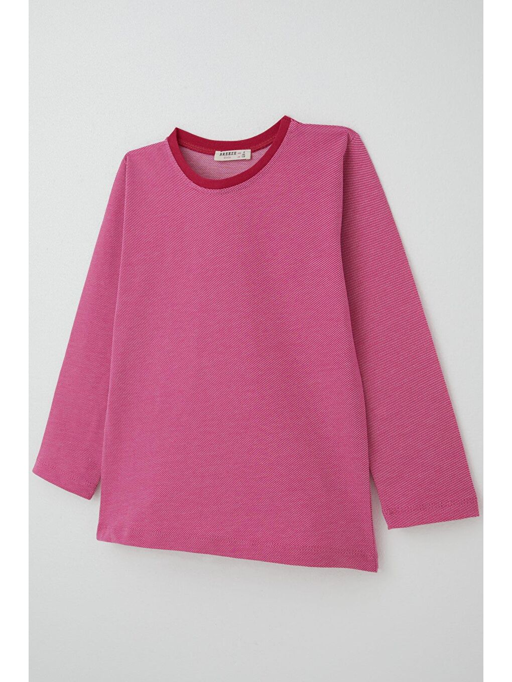 Kız Çocuk Pijama Takımı Verev Çizgi Desenli Pembe (4-8 Yaş)-5