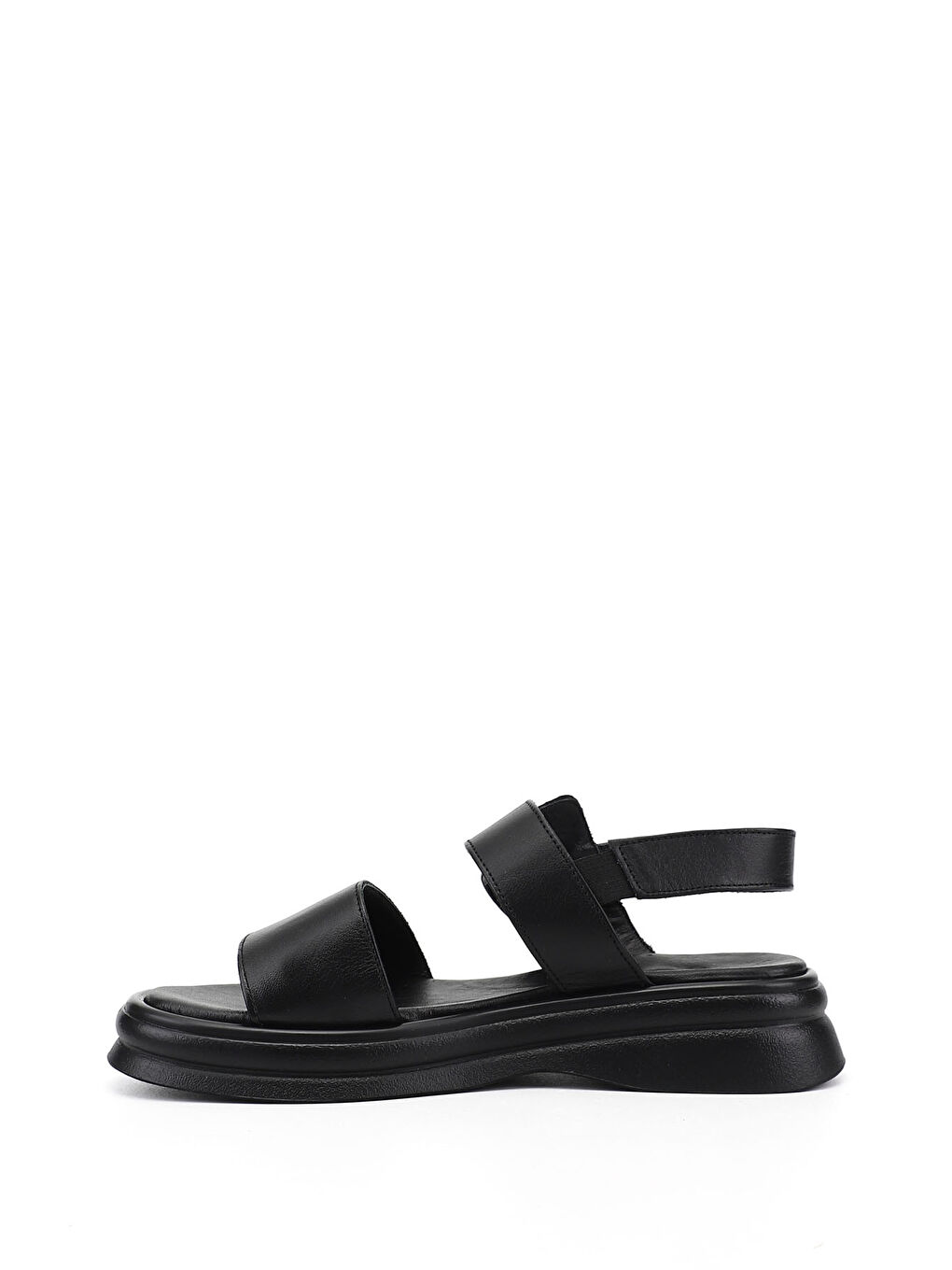 Siyah Kadın SİYAH Tokalı Bantlı Hakiki Deri Sandalet-3