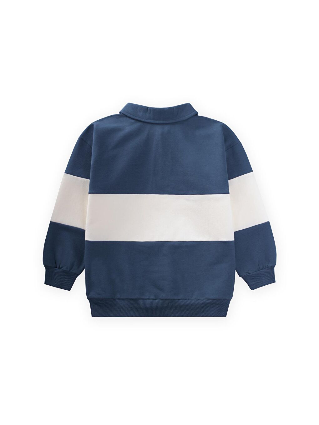 Polo Yaka Baskılı Sweatshirt 4-12 Yaş Lacivert-1