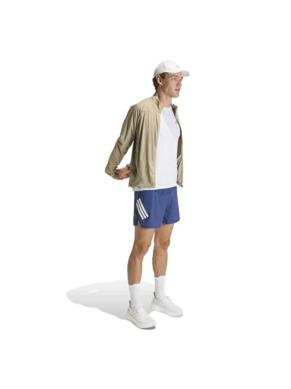 Run Essentials Erkek Beyaz Yuvarlak Yaka Tişört-2