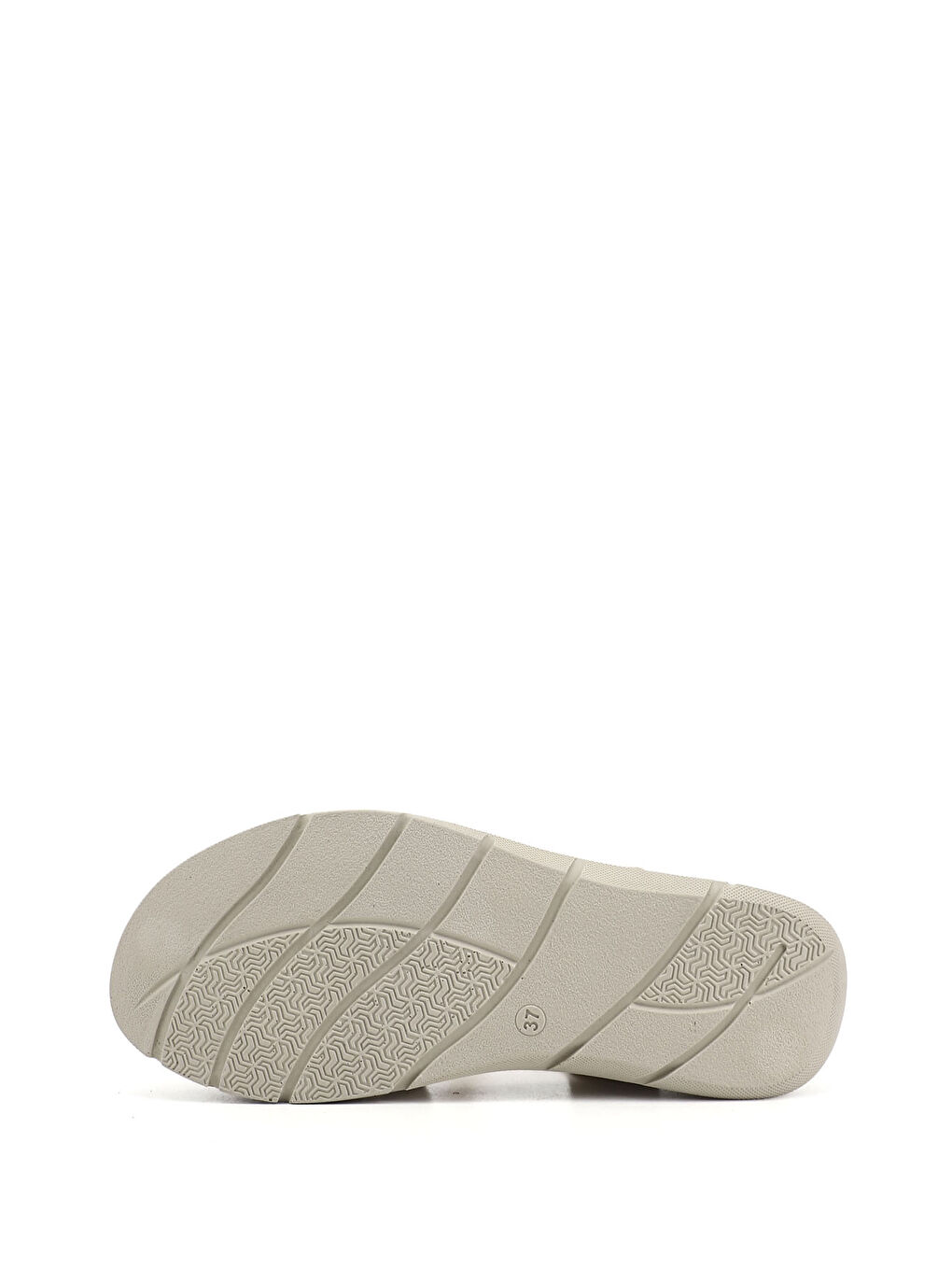 Bej Kadın YENİ BEJ Cırt Bantlı Dolgu Topuk Hakiki Deri Sandalet-5