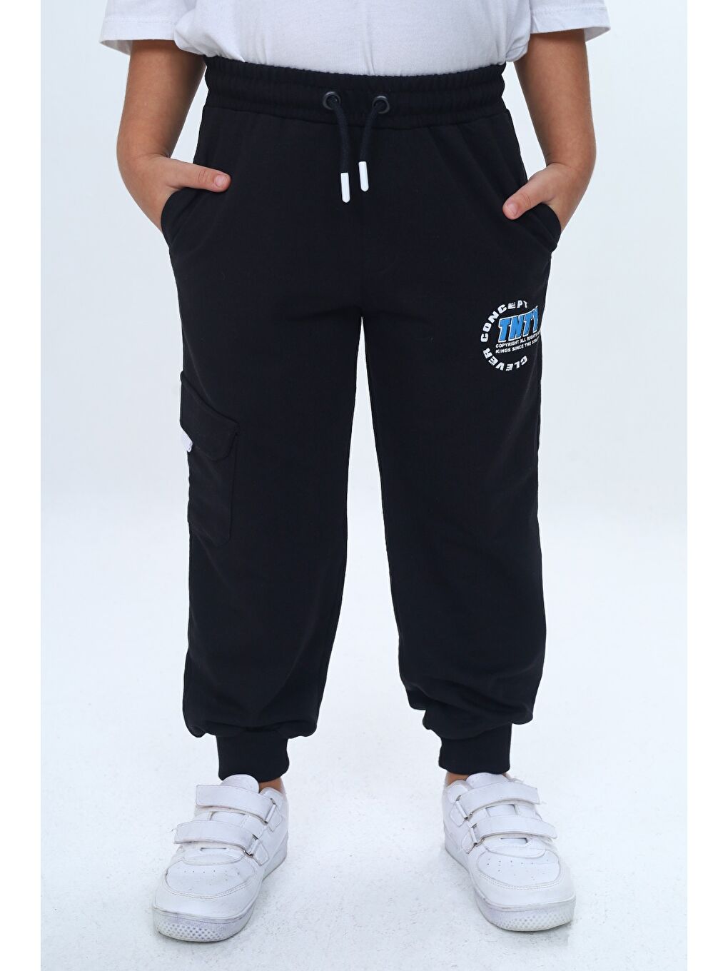 Siyah Erkek Çocuk Concept Baskılı Eşofman Alt-1