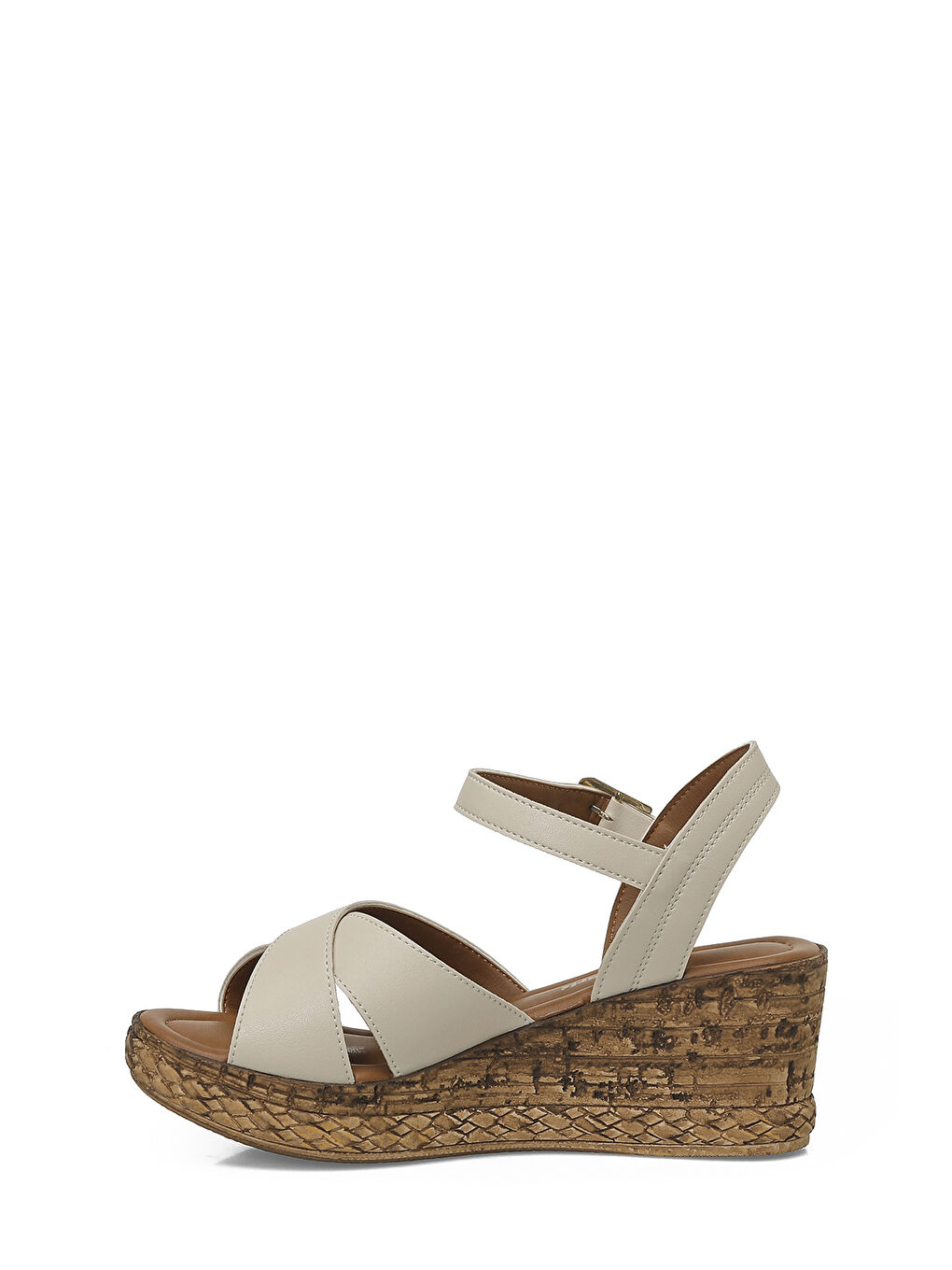 327095.Z 6FX Bej Kadın Dolgu Topuk Sandalet-2