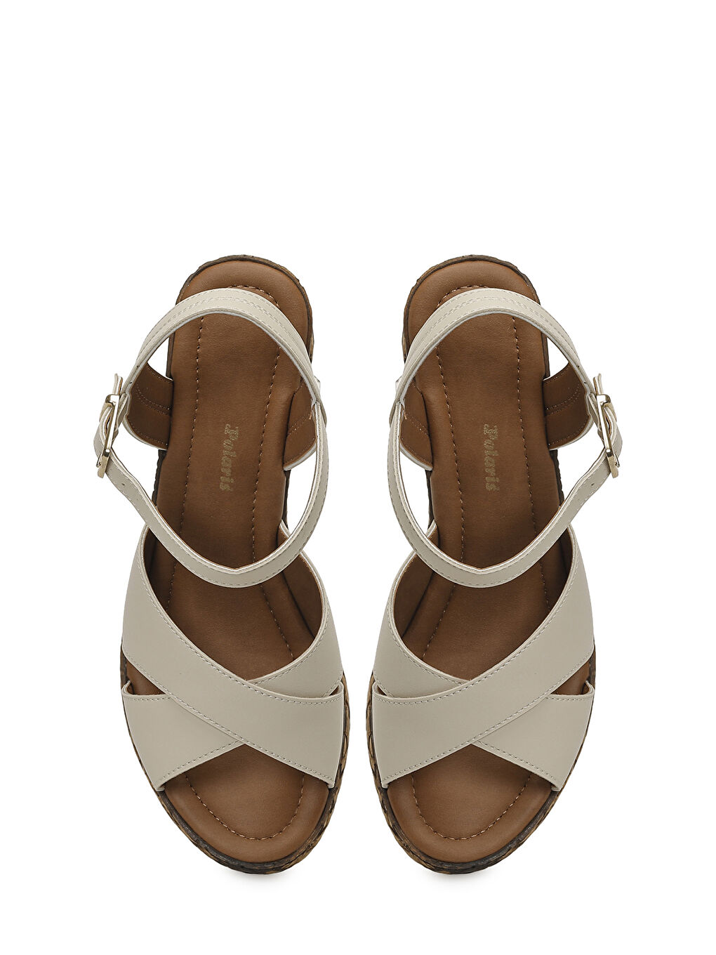 327095.Z 6FX Bej Kadın Dolgu Topuk Sandalet-3