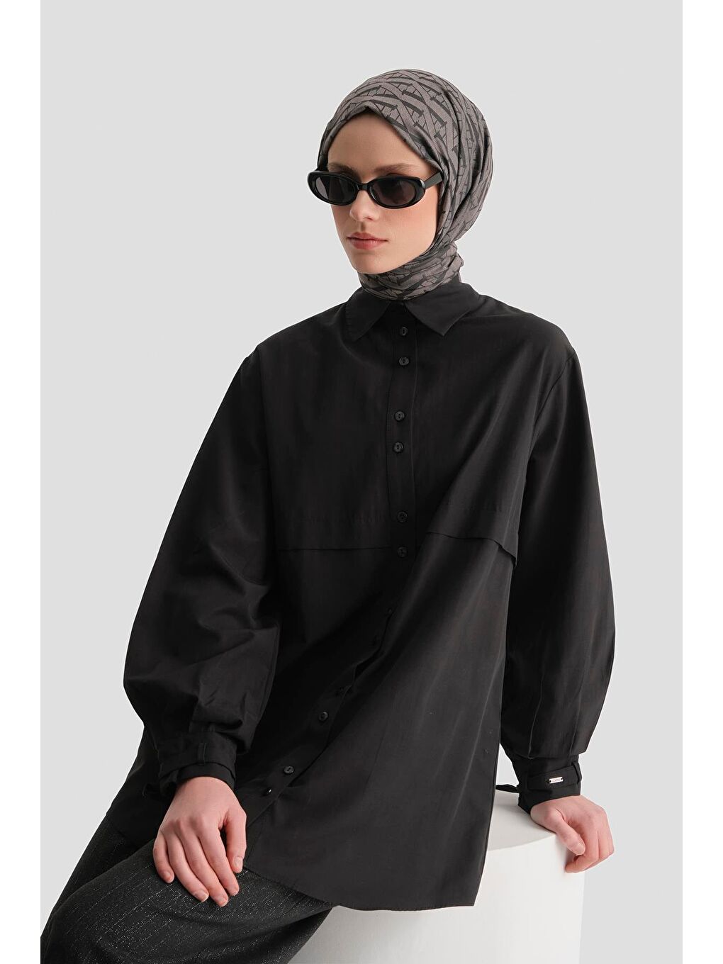 Aller Parçalı Tunik Siyah