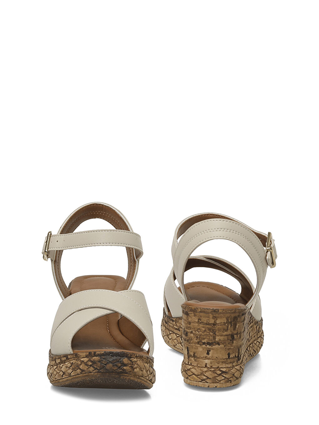 327095.Z 6FX Bej Kadın Dolgu Topuk Sandalet-4