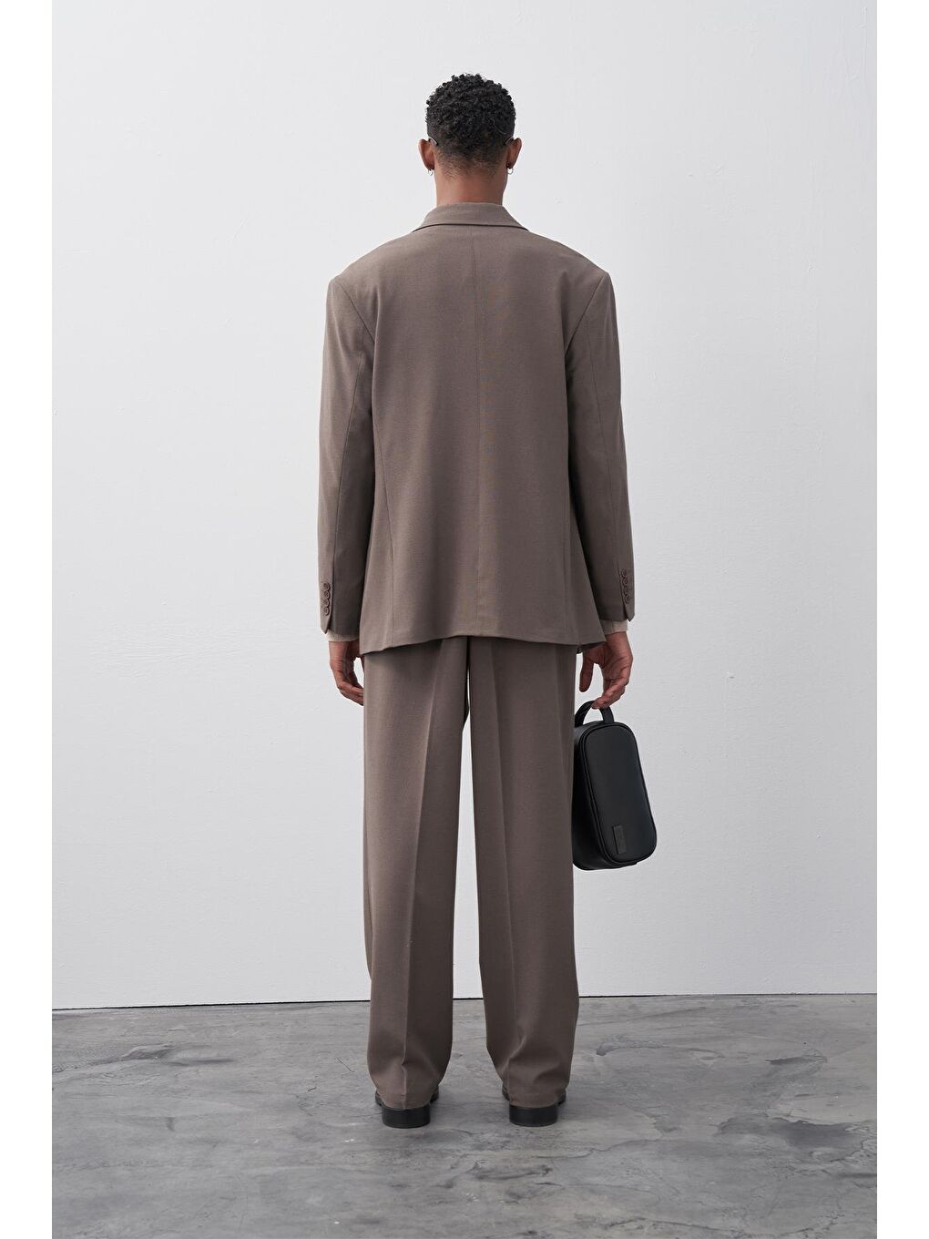 Bej Rahat Kalıp Kruvaze Takım Elbise Vizon-2