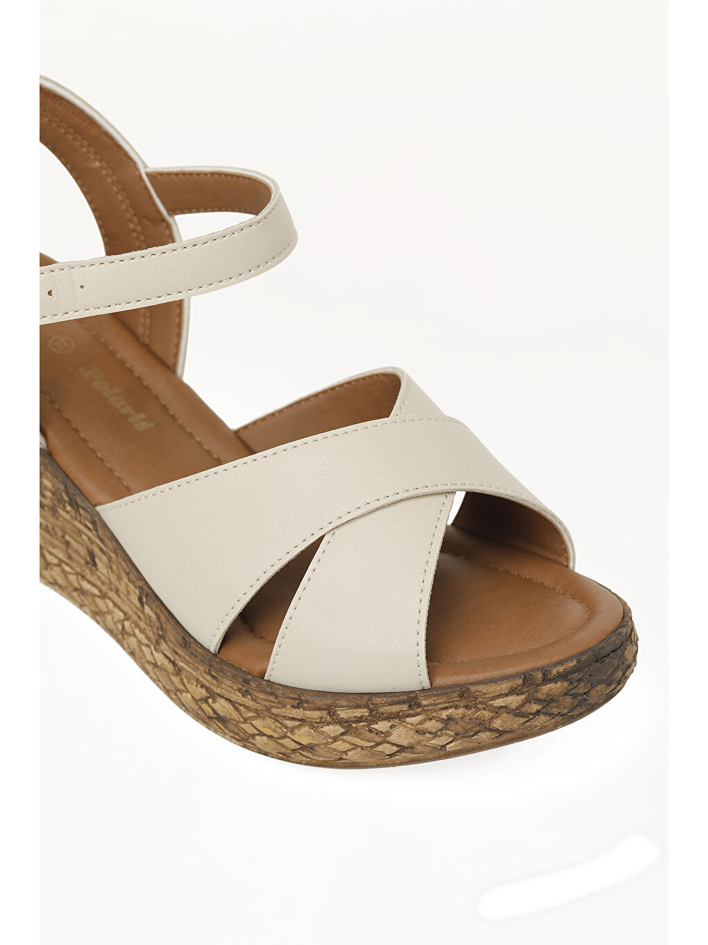 327095.Z 6FX Bej Kadın Dolgu Topuk Sandalet-6