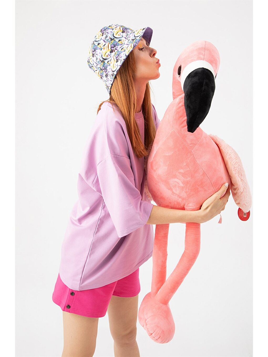 Kadın Base Oversize Lila T-Shirt-4