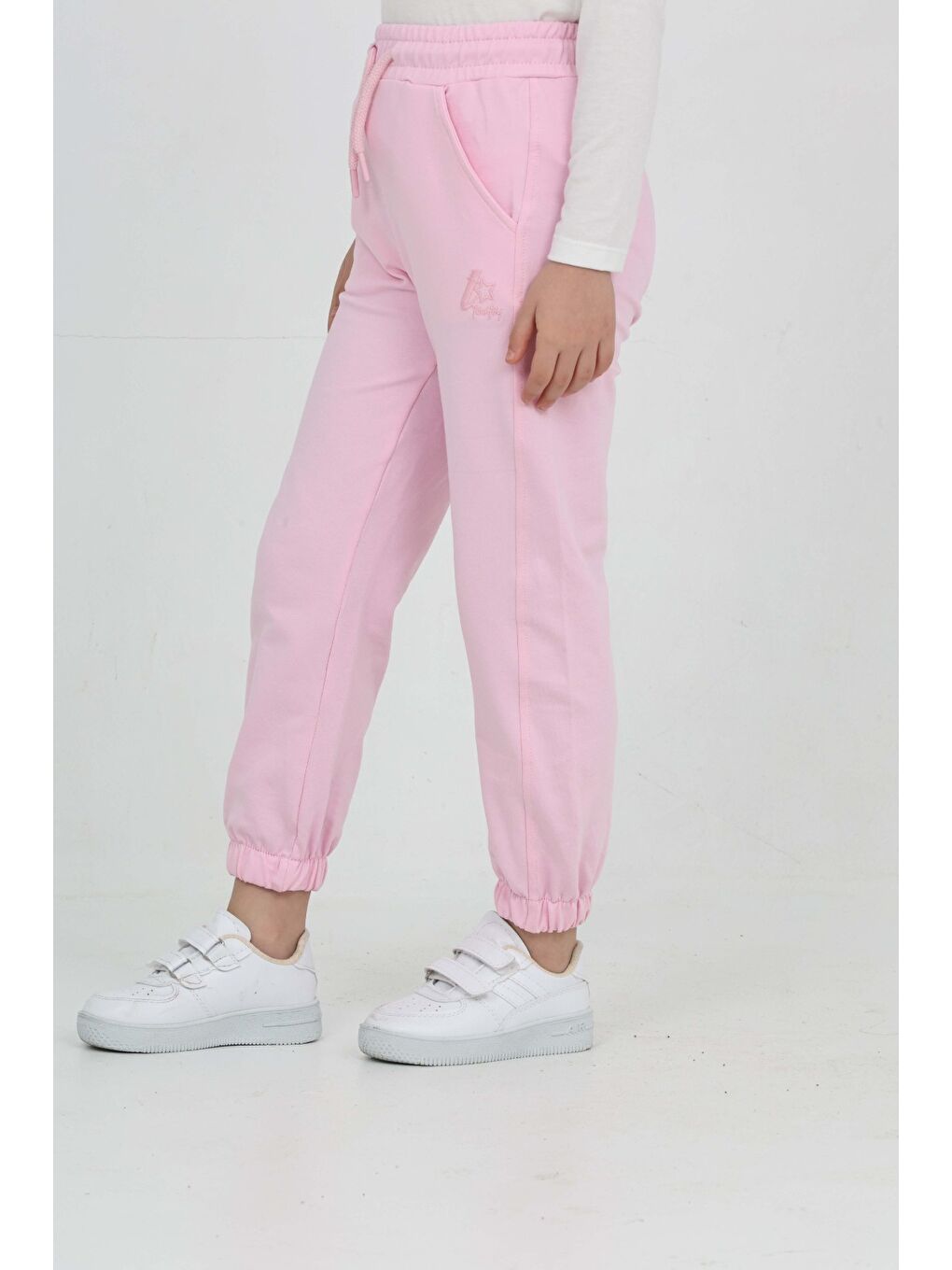 Pembe Kız Çocuk Tonaton Nakışlı Eşofman Alt-2