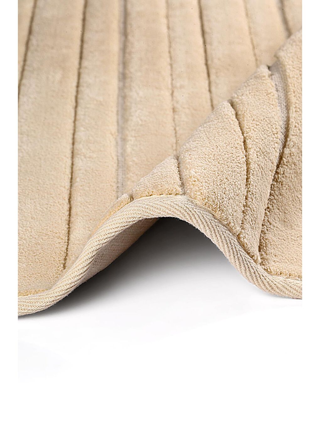 Lines Doğal Pamuklu 2'li Banyo Paspas Seti 60x100+50x60 Cm Bej-3