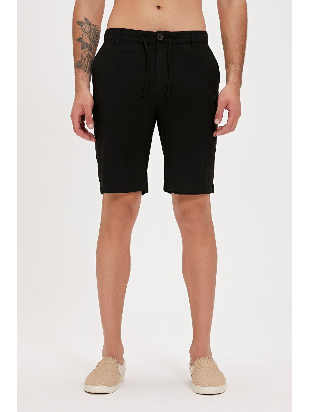 Lyne Siyah Yandan Cepli Erkek Şort