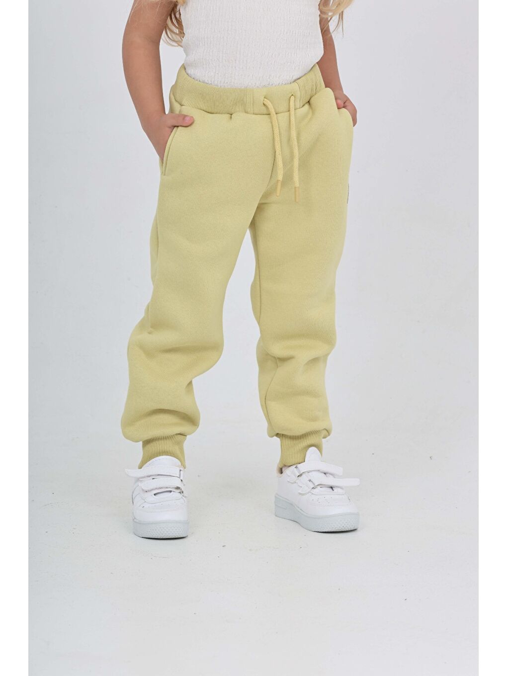 Yeşil Kız Çocuk Kabaran Yıldız Baskılı Eşofman Alt-2