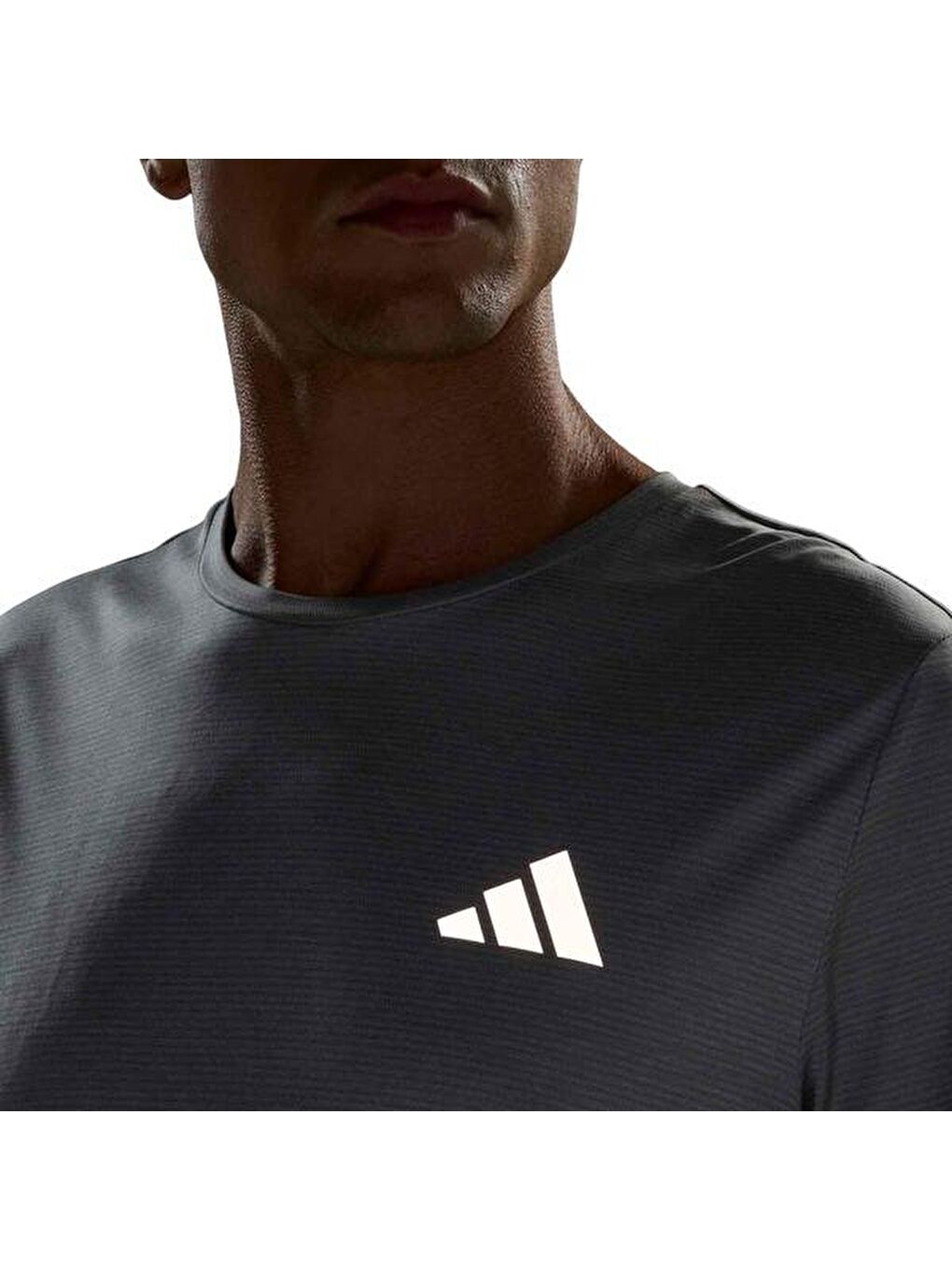 Run Essentials Erkek Gri Yuvarlak Yaka Tişört-3