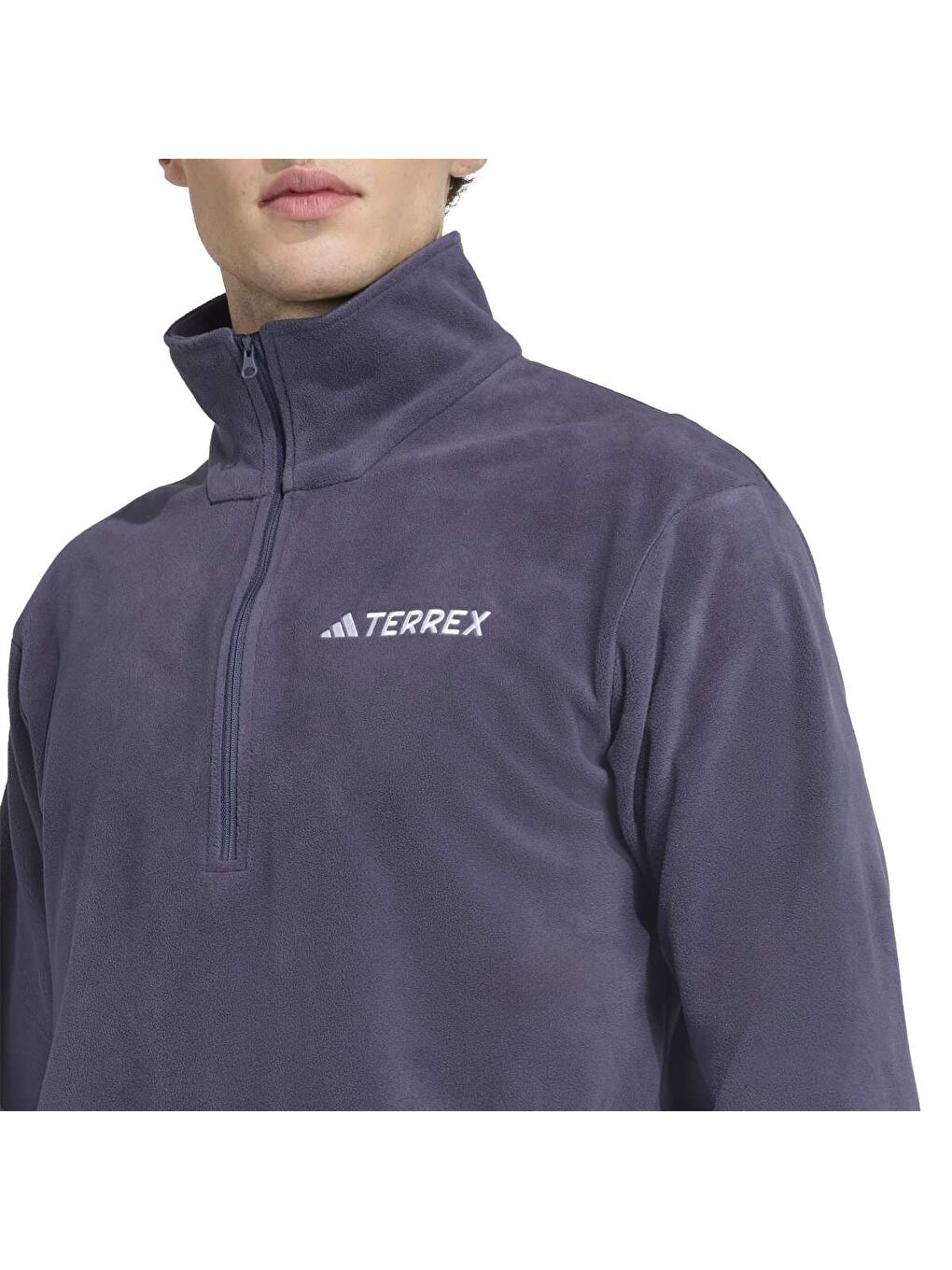 Multi Essentials Erkek Mor Dik Yaka Polar Sweatshirt-4