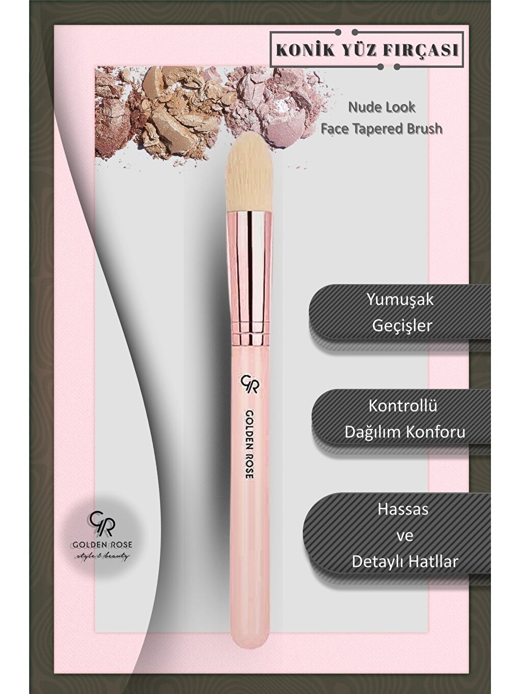 Nude Look Face Tapered Brush - Konik Yüz Fırçası - 8691190432423