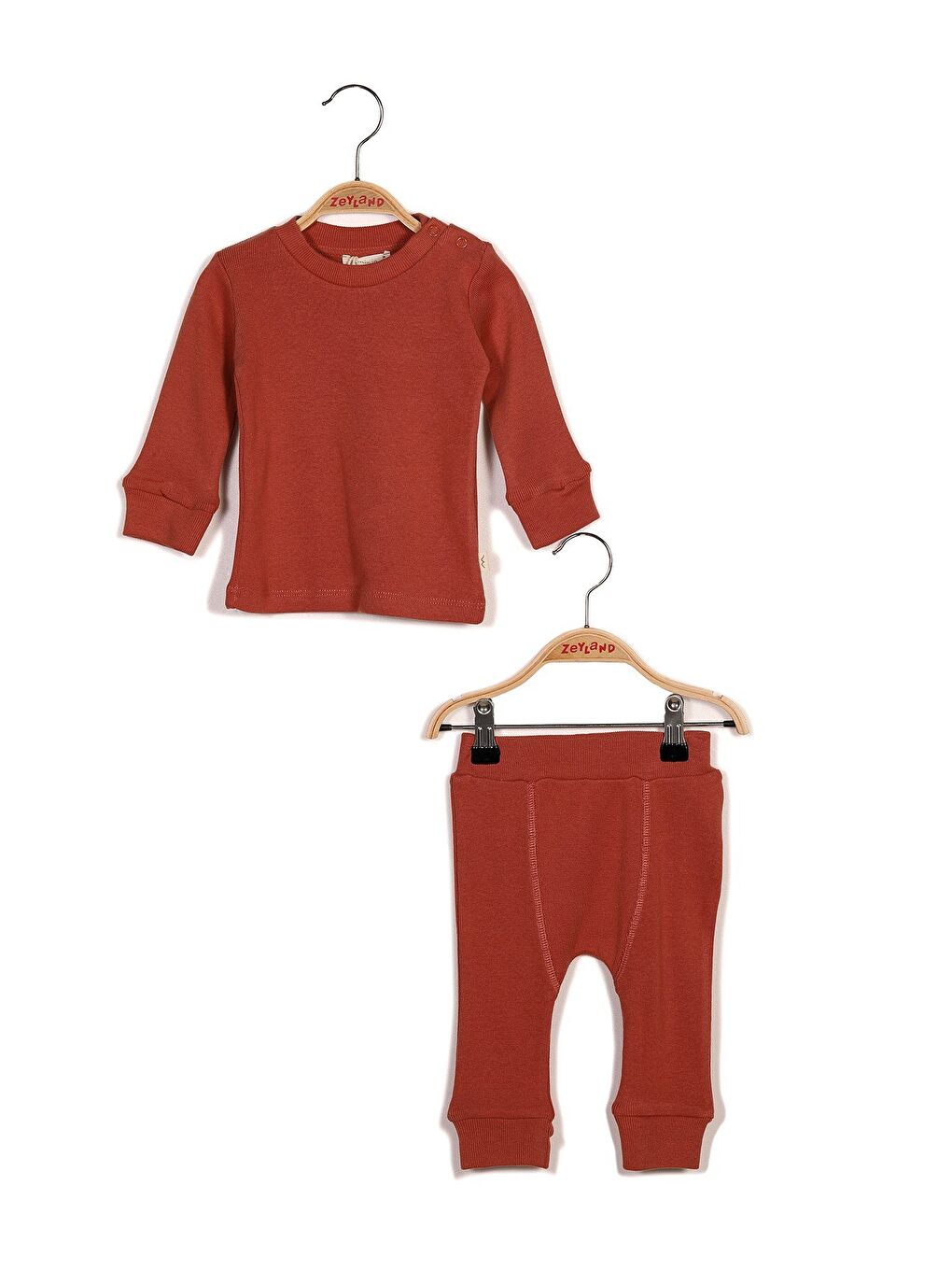 Kahverengi Gots Sertifikalı %100 Organik Pamuk İkili Takım (0-4Yaş)-2