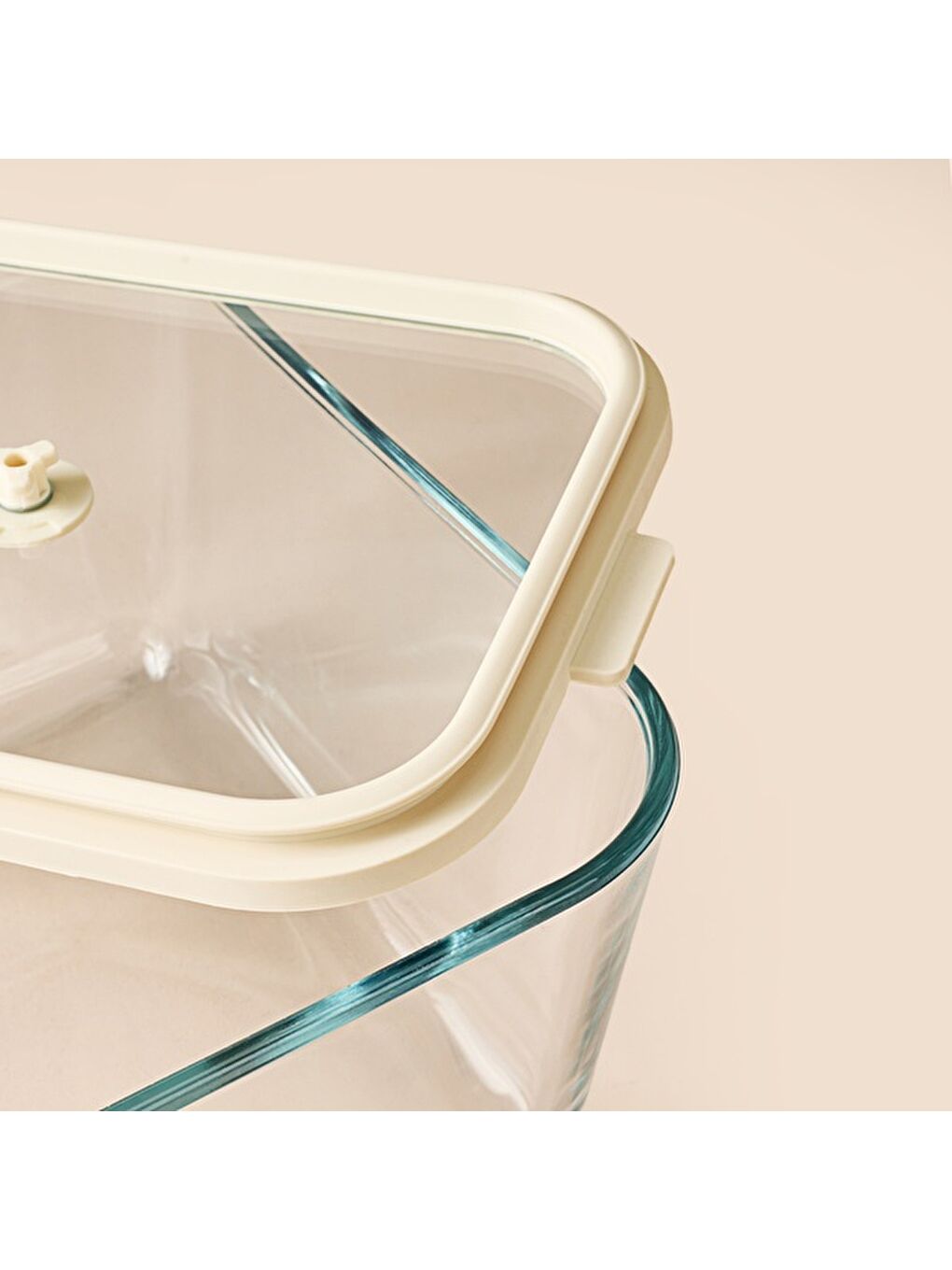 Karışık Hielo Cam Saklama Kabı - Şeffaf / Beyaz - 1380 ml-2