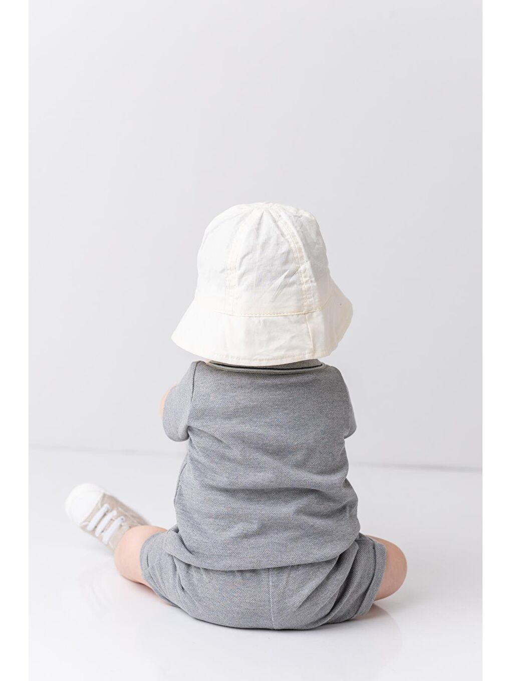 Erkek Bebek Polo Yaka T-Shirt Ve Şort İkili Takım - Gri-1