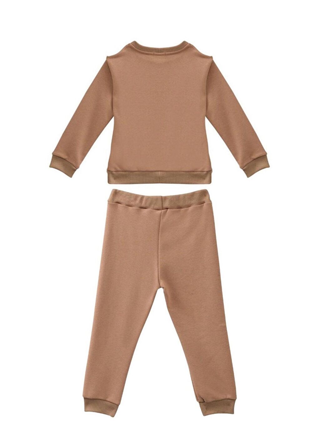 Erkek Bebek Araba Baskılı Eşofman Takımı - Bej-1