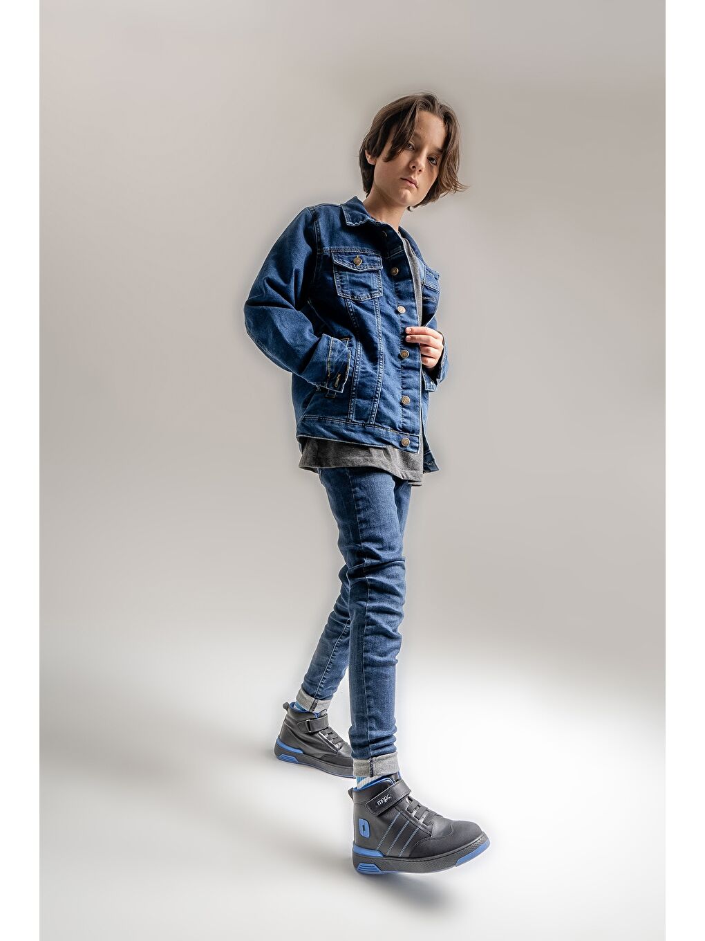 Erkek Çocuk Siyah Hakiki Deri Anatomik Günlük Bot