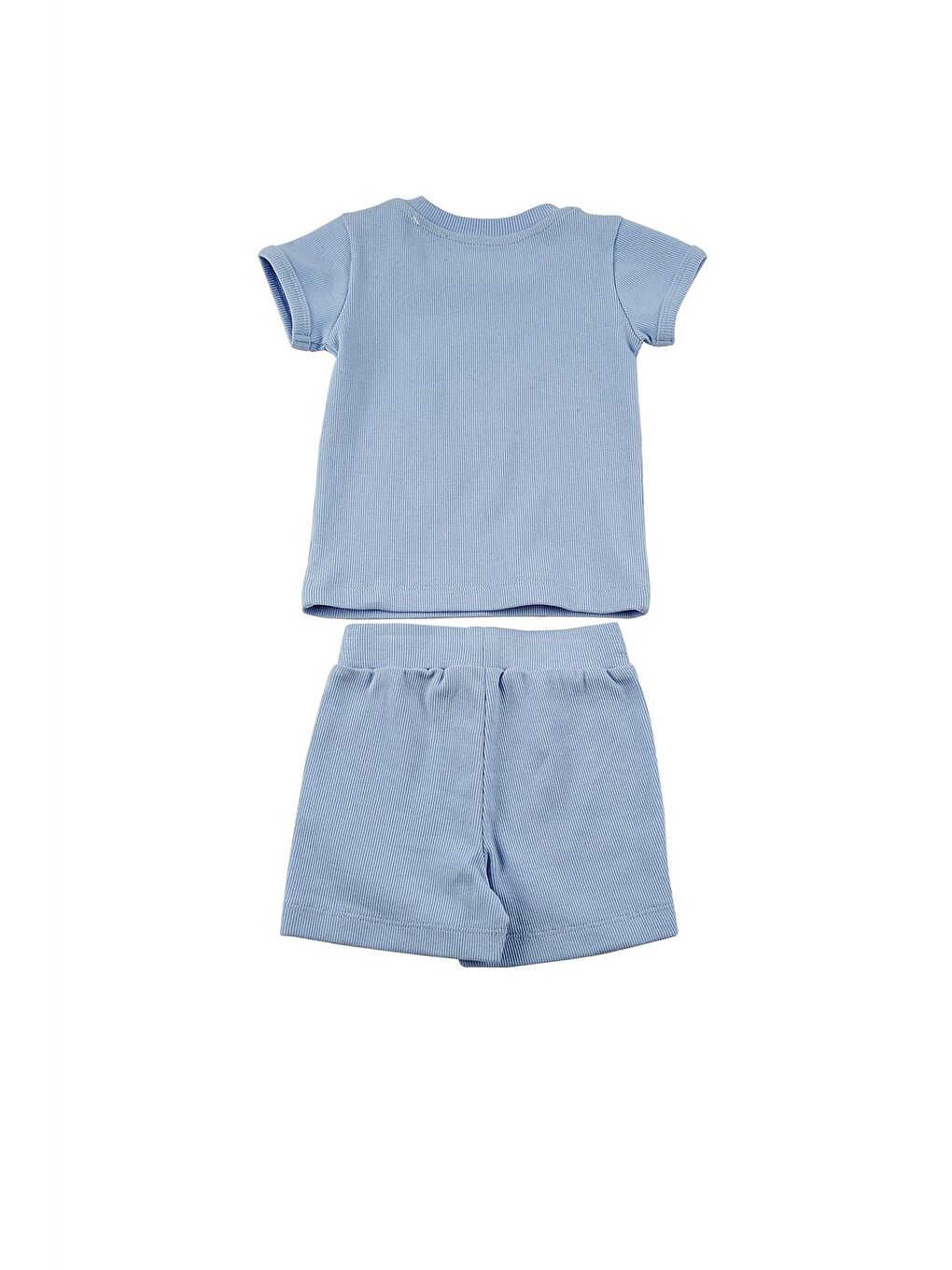 Mavi Gots Sertifikalı %100 Organik Pamuk T-Shirt Ve Şort Takım (6Ay-4Yaş)-1