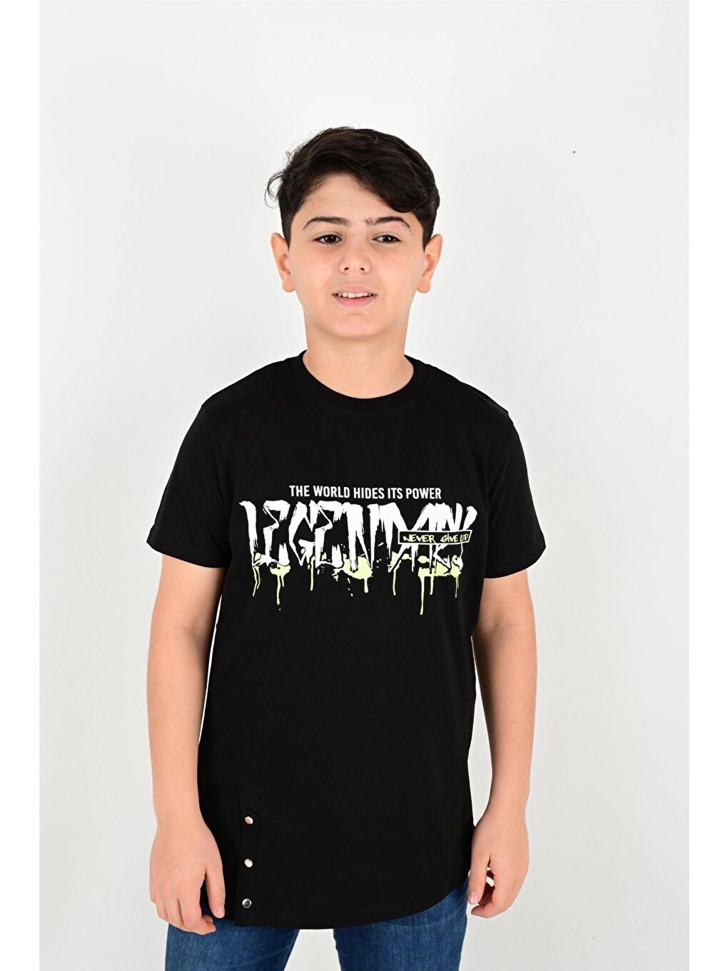 Siyah Baskılı Tişört 6829