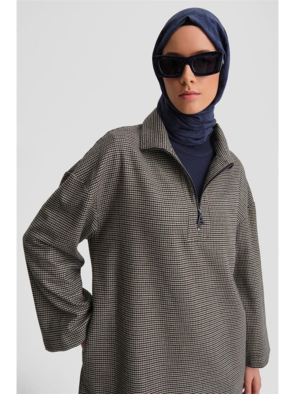 Gri Polo Yaka Tunik 24K4301 Lacivert