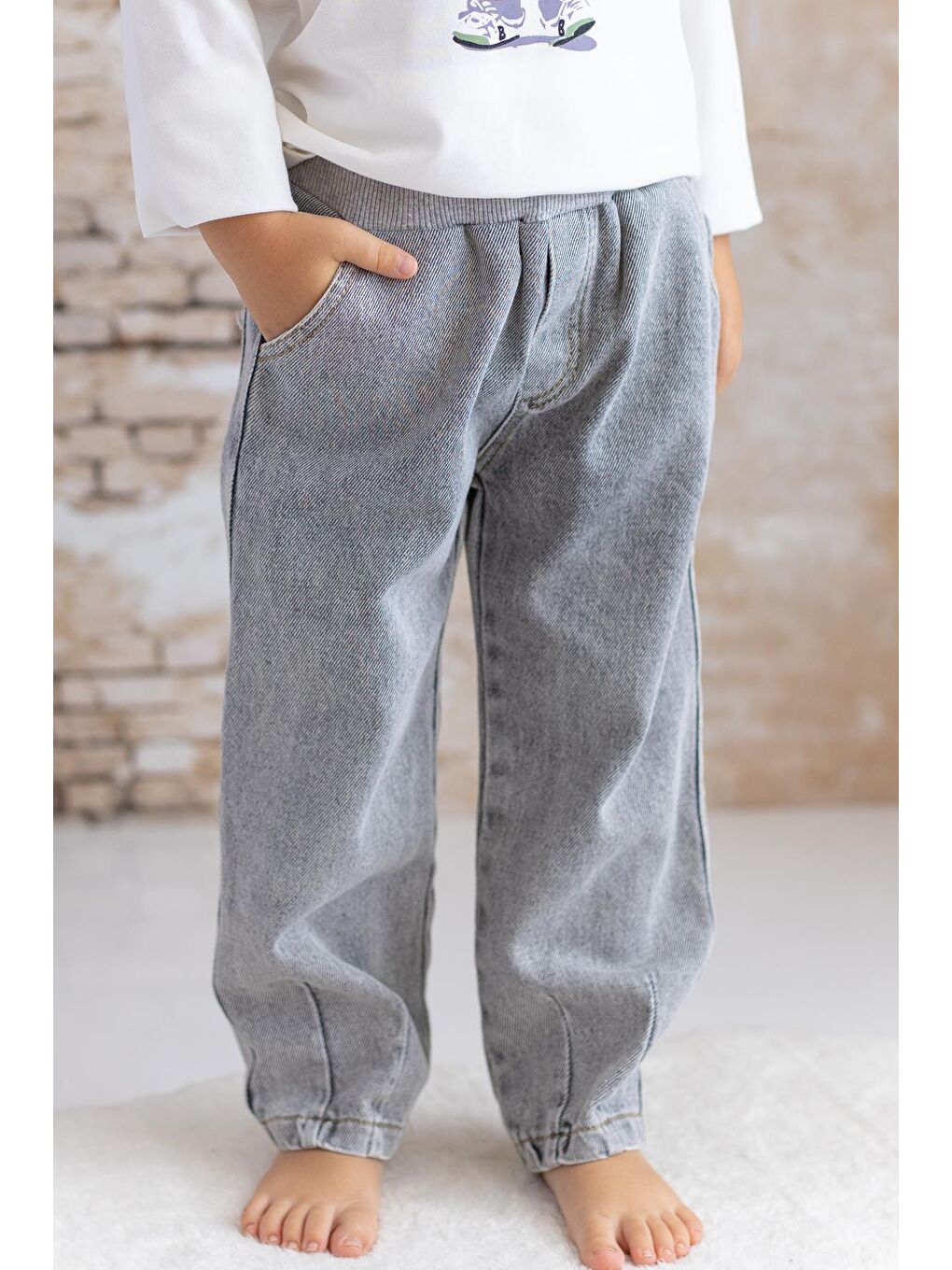 Erkek Bebek Baskılı T-Shirt Jean Pantolon Takım - Yeşil-2