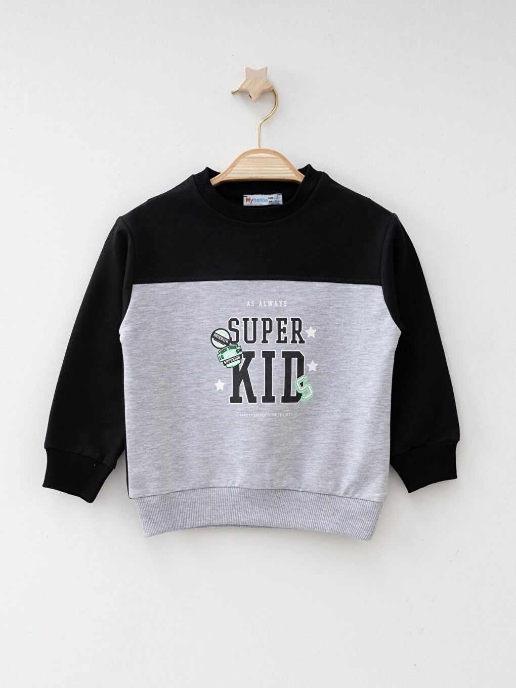 Myhanne Siyah Super Kid Baskılı Sweat 54254