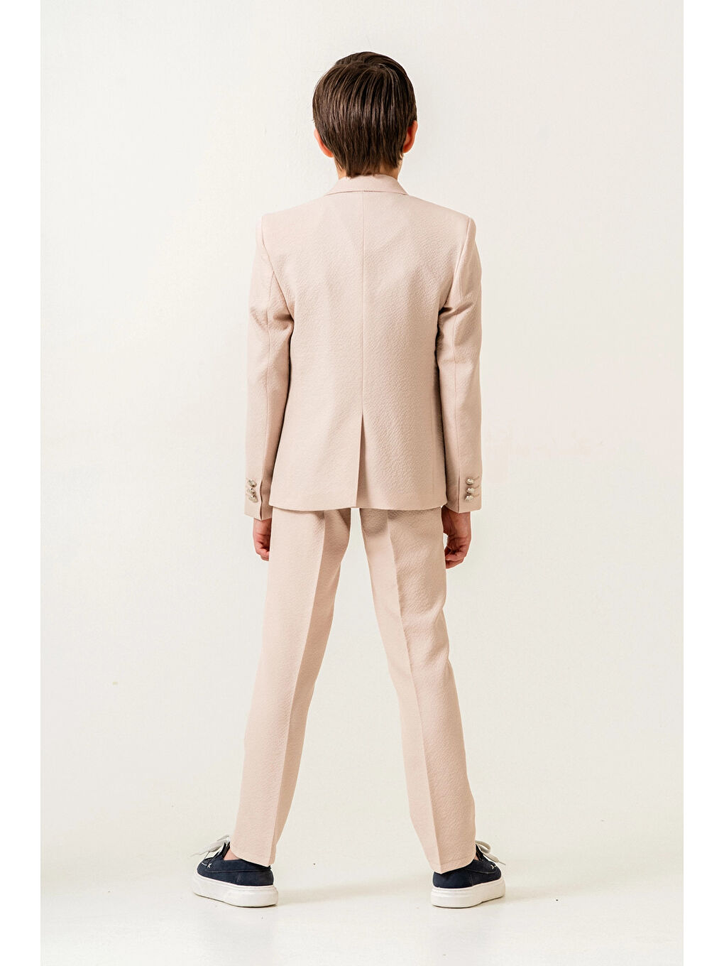 Ekru Tişörtlü Ceketli Takım Elbise 4148-4