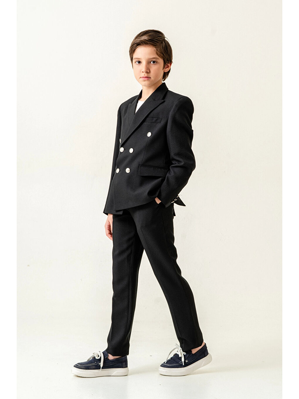 Siyah Tişörtlü Ceketli Takım Elbise 4148-2