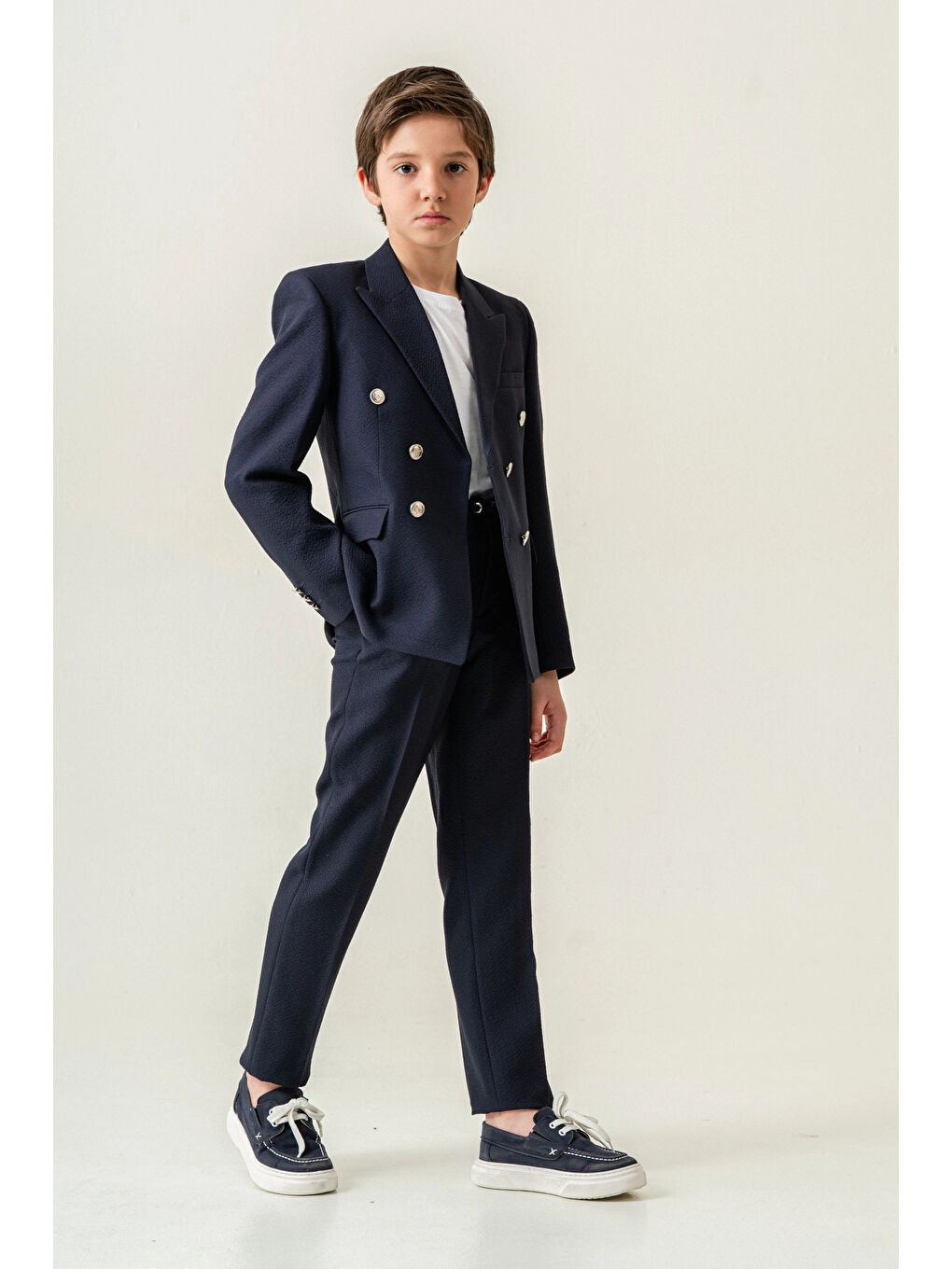 Lacivert Tişörtlü Ceketli Takım Elbise 4148-1