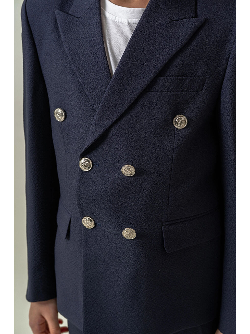 Lacivert Tişörtlü Ceketli Takım Elbise 4148-3