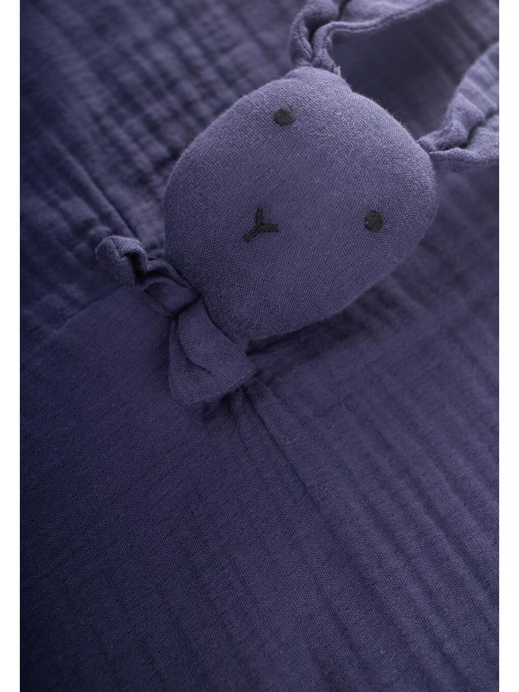 Tavşan Müslin Uyku Arkadaşı (Yıkanmıştır) 40X40 Cm Lacivert-1